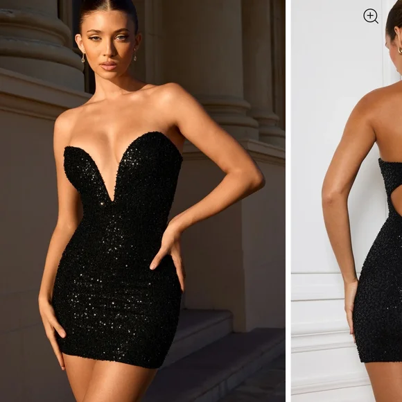 Oh Polly | Dresses | Oh Polly Black Strapless Bodycon Dress | Poshmark